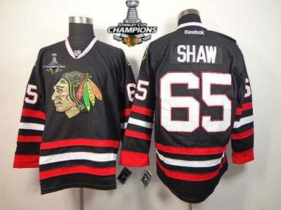 Jerseys Factory Cheap Blackhawks #65 Andrew Shaw Black Stanley C