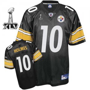 Jerseys Factory Cheap Steelers #10 Santonio Holmes Black Super B