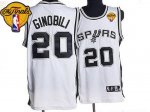Jerseys Factory Cheap Spurs #20 Manu Ginobili Stitched White Fin