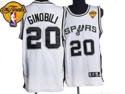 Jerseys Factory Cheap Spurs #20 Manu Ginobili Stitched White Fin