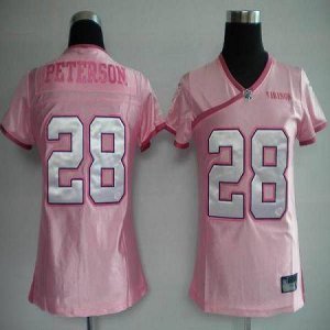 Jerseys Factory Cheap Vikings #28 Adrian Peterson Pink Lady Embr