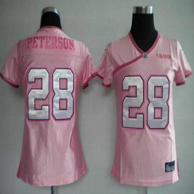 Jerseys Factory Cheap Vikings #28 Adrian Peterson Pink Lady Embr