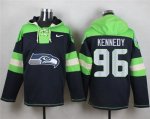 Jerseys Factory Cheap Nike Seahawks #96 Cortez Kennedy Steel Blu
