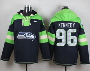 Jerseys Factory Cheap Nike Seahawks #96 Cortez Kennedy Steel Blu
