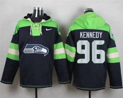 Jerseys Factory Cheap Nike Seahawks #96 Cortez Kennedy Steel Blu