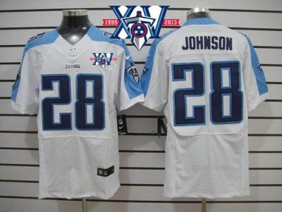 Jerseys Factory Cheap Nike Titans #28 Chris Johnson White With 1