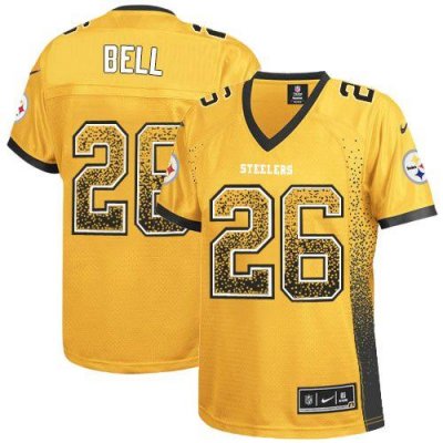Jerseys Factory Cheap Nike Steelers #26 Le'Veon Bell Gold Women'