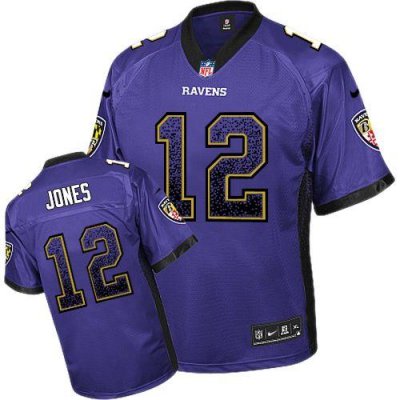 Jerseys Factory Cheap Nike Ravens #12 Jacoby Jones Purple Team C
