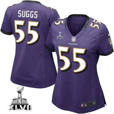 Jerseys Factory Cheap Nike Ravens #55 Terrell Suggs Purple Team