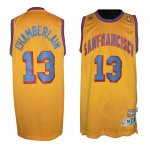 Jerseys Factory Cheap Warriors #13 Wilt Chamberlain Gold Throwba