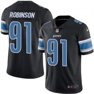 Jerseys Factory Cheap Nike Lions #91 A'Shawn Robinson Black Men'