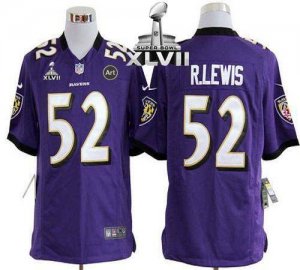 Jerseys Factory Cheap Nike Ravens #52 Ray Lewis Purple Team Colo