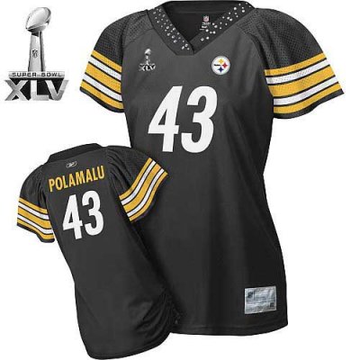 Jerseys Factory Cheap Steelers #43 Troy Polamalu Black Women's F