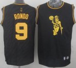 Jerseys Factory Cheap Celtics #9 Rajon Rondo Black Precious Meta