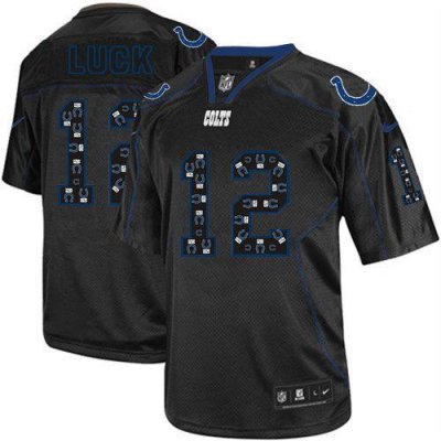 Jerseys Factory Cheap Nike Colts #12 Andrew Luck New Lights Out