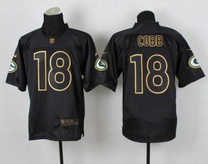 Jerseys Factory Cheap Nike Packers #18 Randall Cobb Black Gold N