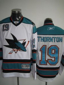 Jerseys Factory Cheap Sharks #19 Joe Thornton Embroidered White