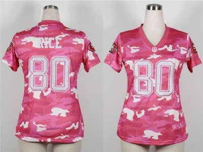 Jerseys Factory Cheap Nike 49ers #80 Jerry Rice Pink Women's Emb