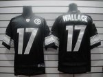 Jerseys Factory Cheap Steelers #17 Mike Wallace Black Shadow Sti