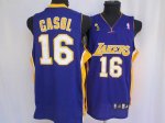 Jerseys Factory Cheap Lakers #16 Pau Gasol Embroidered Purple Ch