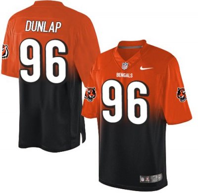 Jerseys Factory Cheap Nike Bengals #96 Carlos Dunlap Orange/Blac