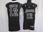 Jerseys Factory Cheap Lakers #12 Shannon Brown Embroidered Black