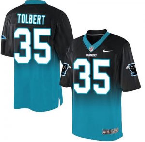 Jerseys Factory Cheap Nike Panthers #35 Mike Tolbert Black/Blue