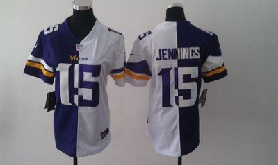 Jerseys Factory Cheap Nike Vikings #15 Greg Jennings Purple/Whit