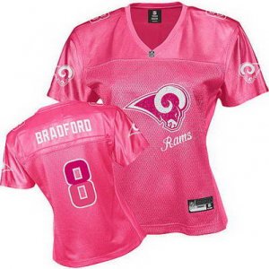 Jerseys Factory Cheap Rams #8 Sam Bradford Pink 2011 Women's Fem