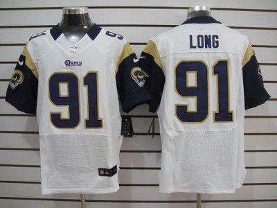 Jerseys Factory Cheap Nike Rams #91 Chris Long White Men's Embro
