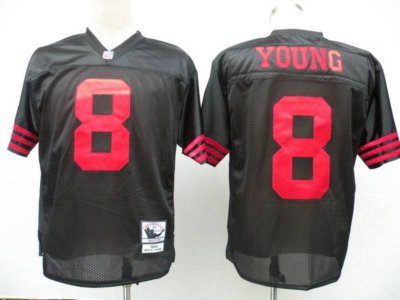 Jerseys Factory Cheap Mitchell and Ness 49ers #8 Steve Young Bla