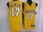 Jerseys Factory Cheap Lakers #17 Andrew Bynum Stitched Yellow Ch