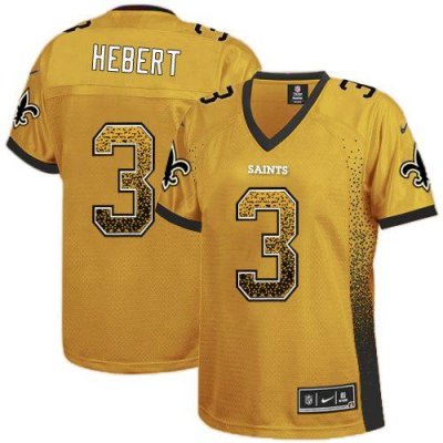 Jerseys Factory Cheap Nike Saints #3 Bobby Hebert Gold Women's E