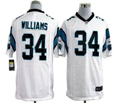 Jerseys Factory Cheap Nike Panthers #34 DeAngelo Williams White
