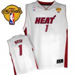 Jerseys Factory Cheap Heat Finals Patch #1 Chris Bosh White Embr
