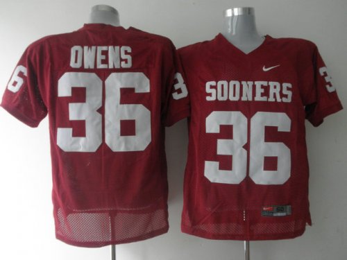 Jerseys Factory Cheap Sooners #36 Steve Owens Red Embroidered NC