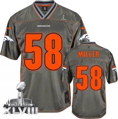 Jerseys Factory Cheap Nike Broncos #58 Von Miller Grey Super Bow