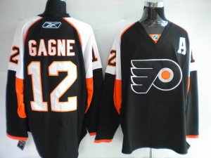 Jerseys Factory Cheap Flyers #12 Simon Gagne Embroidered Black N