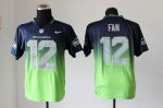Jerseys Factory Cheap Nike Seahawks #12 Fan Steel Blue/Green Men