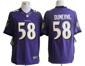 Jerseys Factory Cheap Nike Ravens #58 Elvis Dumervil Purple Team