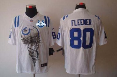Jerseys Factory Cheap Nike Colts #80 Coby Fleener White With 30T