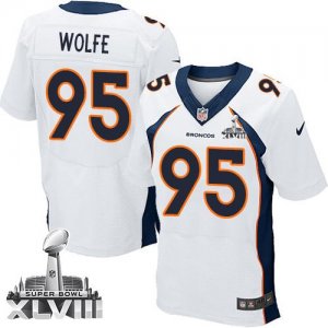 Jerseys Factory Cheap Nike Broncos #95 Derek Wolfe White Super B