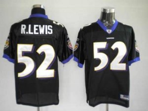 Jerseys Factory Cheap Ravens #52 R.Lewis Black Embroidered Youth