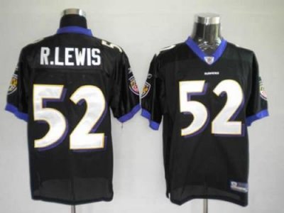 Jerseys Factory Cheap Ravens #52 R.Lewis Black Embroidered Youth