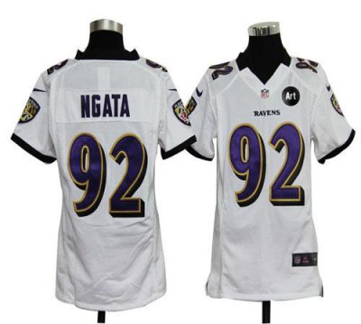 Jerseys Factory Cheap Nike Ravens #92 Haloti Ngata White With Ar