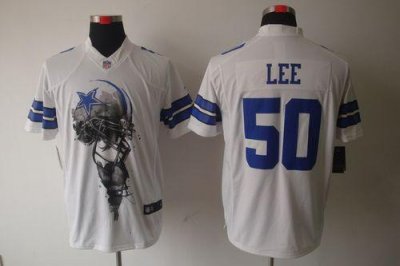 Jerseys Factory Cheap Nike Cowboys #50 Sean Lee White Men's Embr
