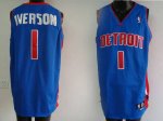 Jerseys Factory Cheap Pistons #1 Allen Iverson Embroidered Blue