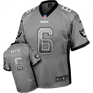 Jerseys Factory Cheap Nike Raiders #6 Terrelle Pryor Grey Men's