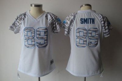 Jerseys Factory Cheap Panthers #89 Steve Smith White Women's Zeb