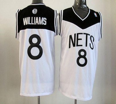 Jerseys Factory Cheap Nets #8 Deron Williams White Home Revoluti